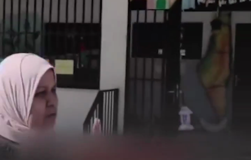 Thumbnail preview image for the video titled: Israeli MK Zvi Sukkot, stormed the Eastern Al-Laban Girls High School and threatened the staff and terrifiyed the children