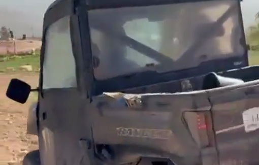 Thumbnail preview image for the video titled: Settlers run over a human rights activist with an ATV from the “Settlement Office” of Smotrich