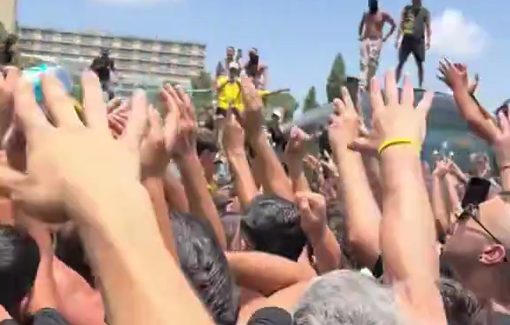 Thumbnail preview image for the video titled: Israel national team player Yarden Shua can be heard chanting “I hate all Arabs.”