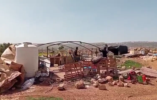 Thumbnail preview image for the video titled: The Wadi a-Siq community in Rammun forced to leave their land for the second time in two years.