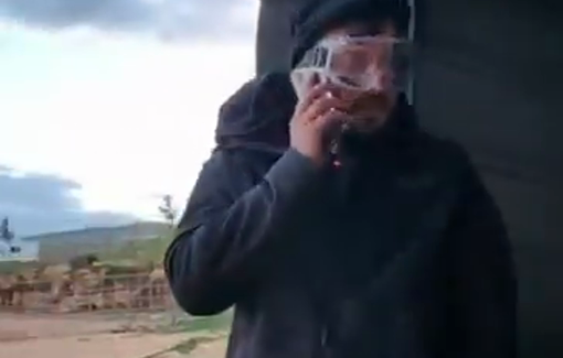 Thumbnail preview image for the video titled: Settlers invaded a Palestinian home with their sheep and pepper sprayed it through a window