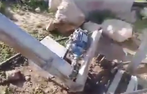 Thumbnail preview image for the video titled: In Khirbet al Fakheit, a settler slashed the water pipes and poured it all out on the ground