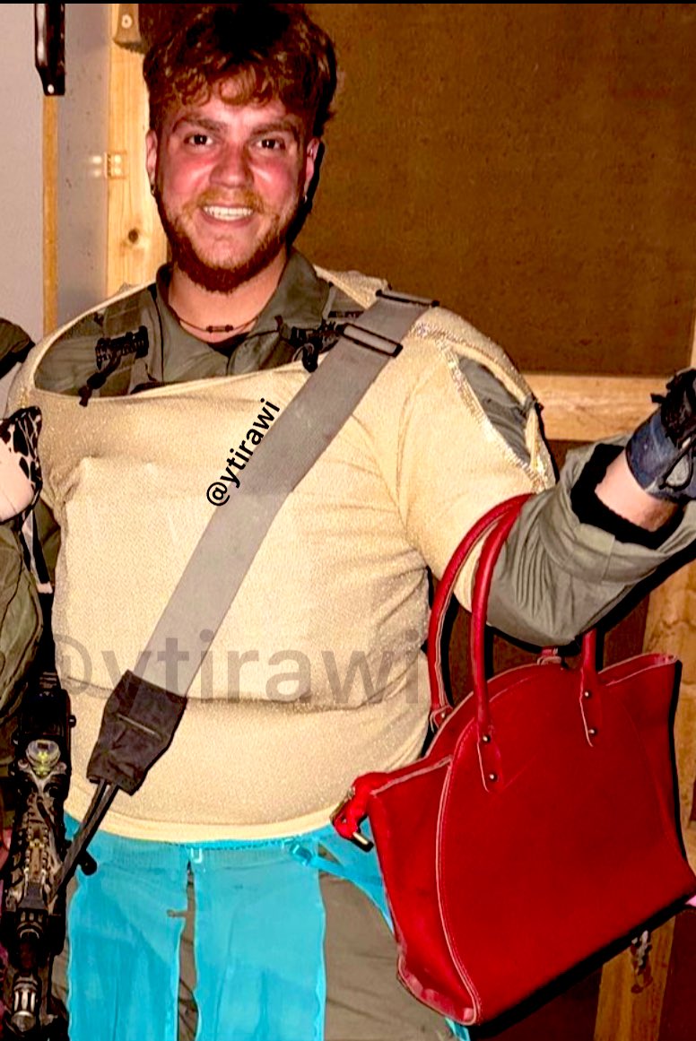 Thumbnail preview image for the video titled: Officers of the Golani Brigade displaying lingerie belonging to Palestinian women in Gaza City