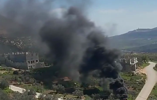 Thumbnail preview image for the video titled: Confrontations erupted with Israeli settlers following the erection of a settlers’ tent on the mountain