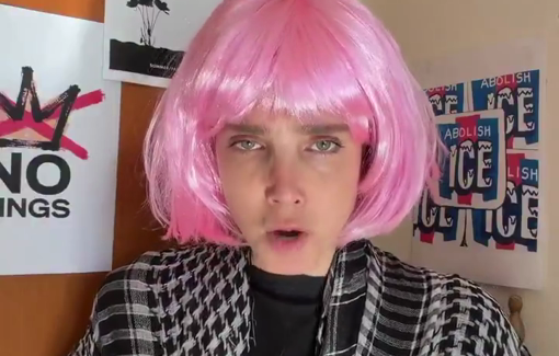 Thumbnail preview image for the video titled: In a Hasbara video Sarai Givaty mocks anti-genocide activists for not supporting the Iran war