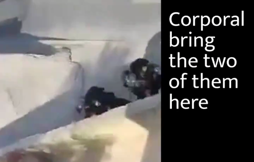 Thumbnail preview image for the video titled: Compilation of distressing footage from the 1st week of the war, of Israeli soldiers & civilians abusing Palestinian captives & mutilating corpses.