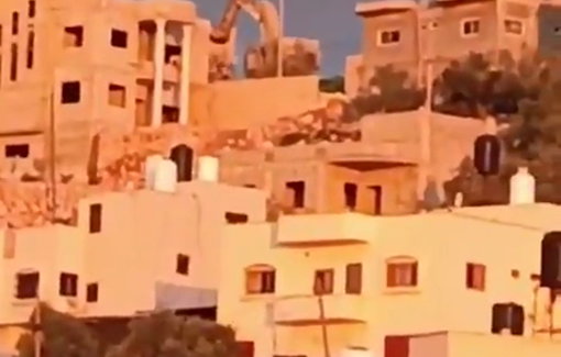 Thumbnail preview image for the video titled: Israeli D9 demolishing the home of the slain Malik Salem in the village of Bazariya