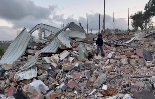 Thumbnail preview image for the video titled: In Khirbet al-Marajem, Mohammad and Linda are now living next to the ruins of their home after it was demolished by the Israeli army