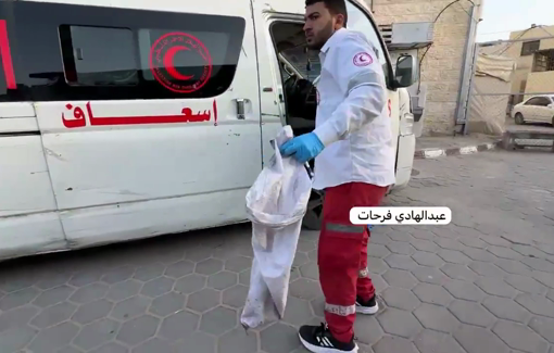 Thumbnail preview image for the video titled: Casualties of Israeli strike on a car taken to hospital