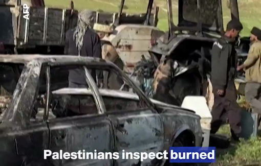 Thumbnail preview image for the video titled: Palestinian residents of Tayasir inspect the extensive damage left behind by Israeli settlers after a pogrom