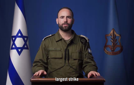 Thumbnail preview image for the video titled: IDF boasting about 100 airstrikes in 10 minutes on South Lebanon