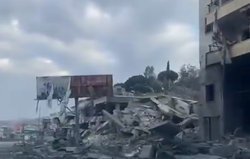 Thumbnail preview image for the video titled: Major destruction was caused on the “Habboush Highway” in Nabatieh, southern Lebanon, following Israeli airstrikes