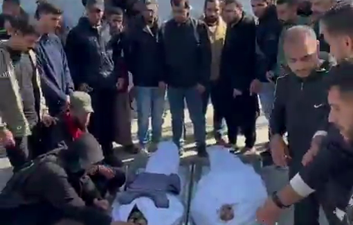 Thumbnail preview image for the video titled: Funeral for 6 Palestinians killed by Israel in Central Gaza