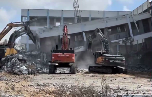 Thumbnail preview image for the video titled: Israel demolishes another UN school in Rafah 6 months into the ceasefire