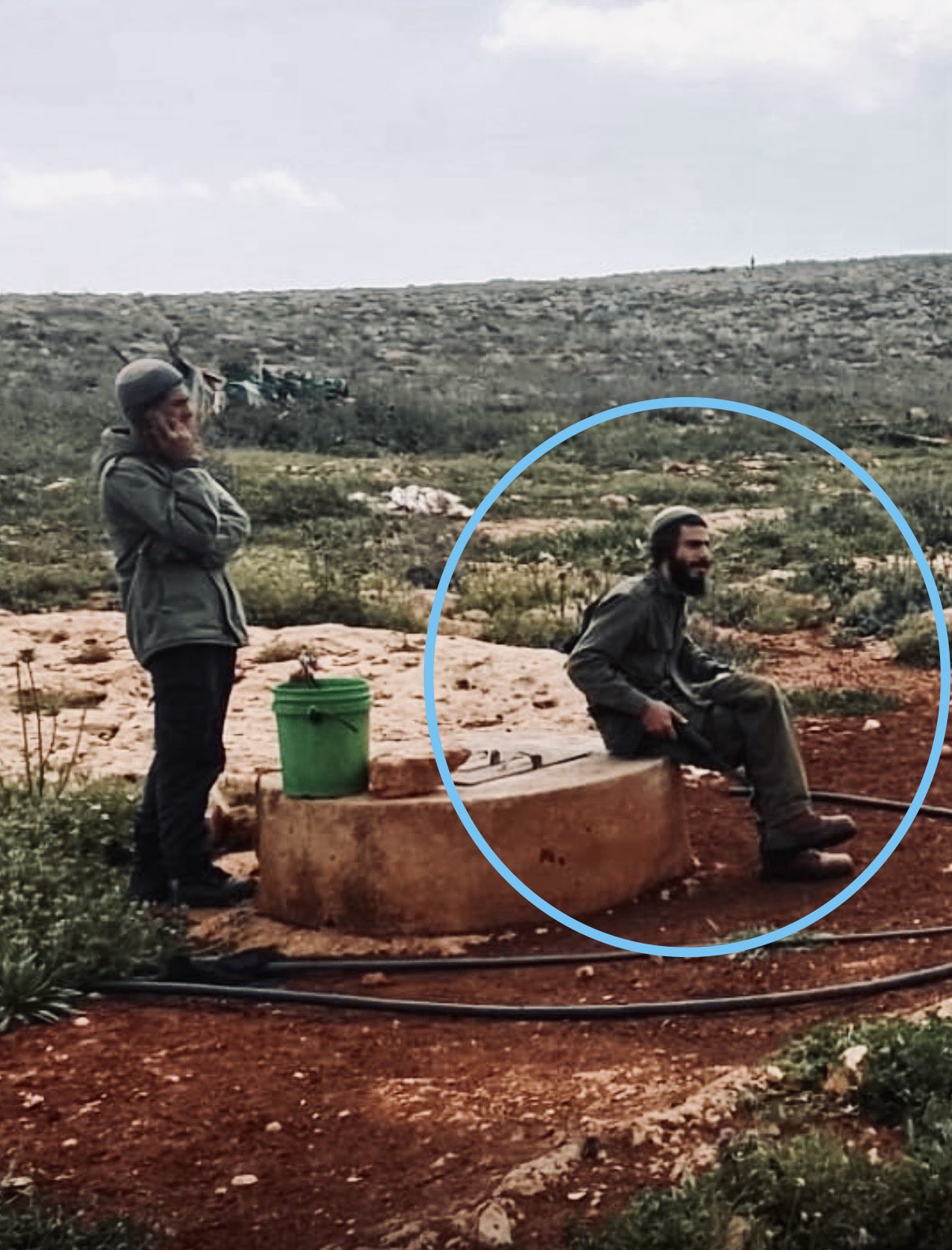Thumbnail preview image for the video titled: New outpost in Khirbet al-Tuwail, where settlers guard the well and impersonate armed soldiers