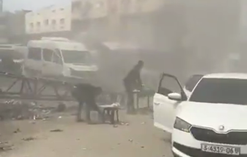 Thumbnail preview image for the video titled: Israeli forces bombed a police car in Gaza, killing four civilians including a 3-year-old child