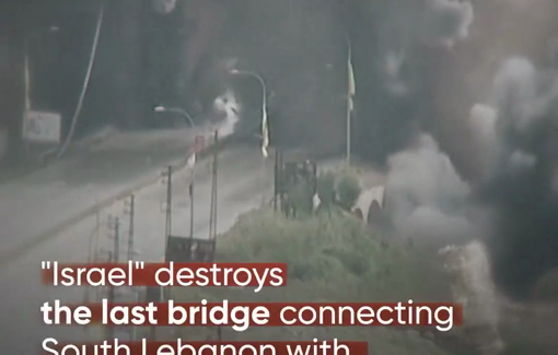 Thumbnail preview image for the video titled: After striking it multiple times in previous attacks, Israel targeted the al-Qasmiyeh Bridge again