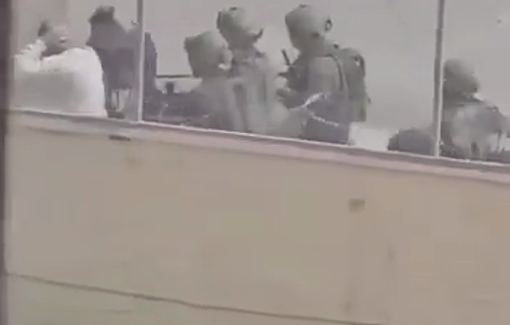 Thumbnail preview image for the video titled: In Khirbet Abu Falah, settlers—and then soldiers—abused, vandalized property, injured, and arrested Palestinian residents