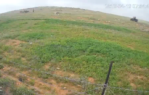 Thumbnail preview image for the video titled: Attempt by an Israeli settler to run over a Palestinian shepherd’s sheep in the village of Umm Nir near Susiya