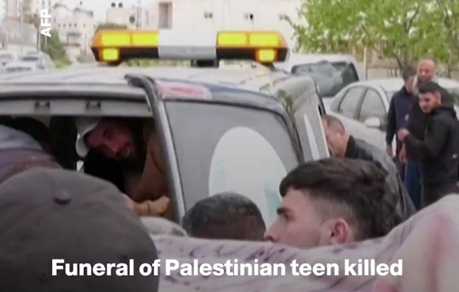 Thumbnail preview image for the video titled: Funeral of the16-year-old Palestinian Muhammad Majdi al-Ja'bari killed in a ramming attack