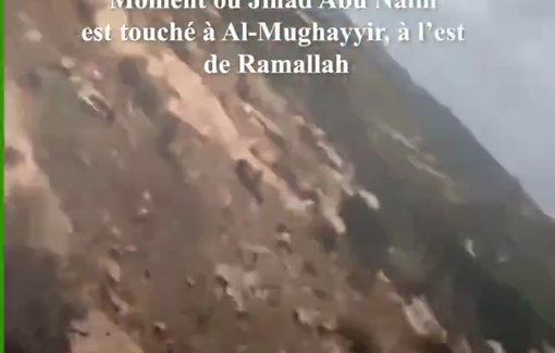 Thumbnail preview image for the video titled: The moment when Jihad Abu Naim was shot by the Israeli gunman in Al-Mughayyir