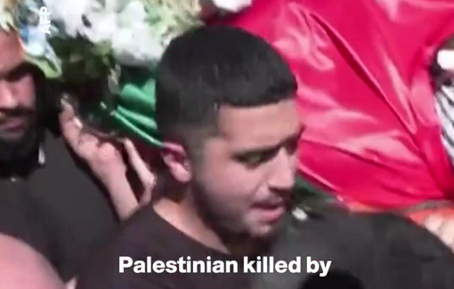 Thumbnail preview image for the video titled: Palestinians carry the body of 25-year-old Awda Atef Awawdeh, killed by ‘Israeli’ settler gunfire