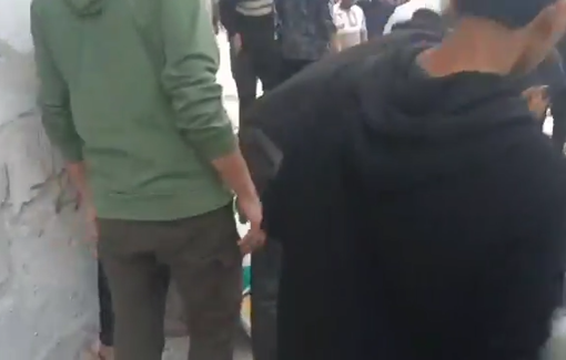 Thumbnail preview image for the video titled: First moments after the Israeli bombing of a group of policemen near the Bahlool intersection in the Sheikh Radwan neighborhood