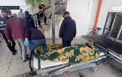 Thumbnail preview image for the video titled: The funeral of two officers of the Palestinian police after they were killed in an Israeli strike in the “Bahlool” area of the Sheikh Radwan