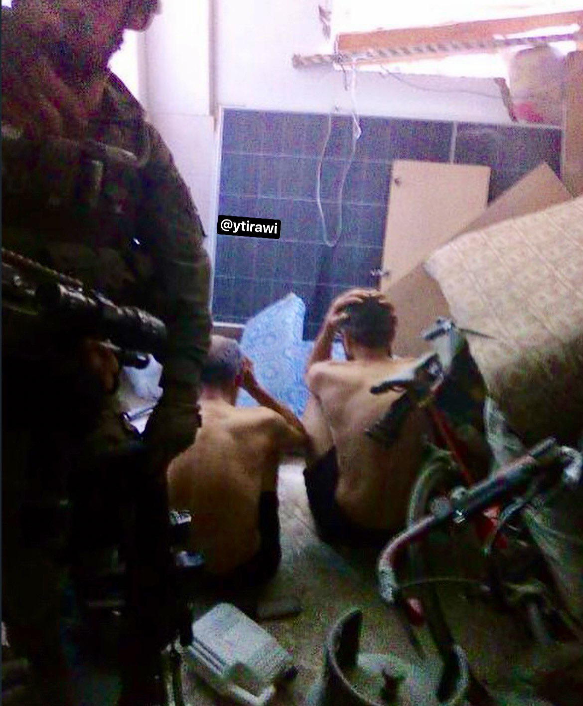 Thumbnail preview image for the video titled: Palestinians from Rafah abducted and humiliated by IDF