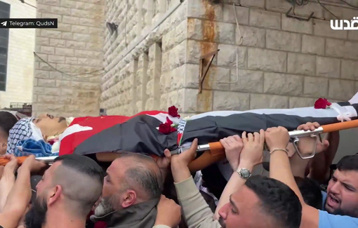 Thumbnail preview image for the video titled: Farewell and funeral of the Palestinian youth Nayef Samaro, sniped by Israeli forces raiding the city of Nablus