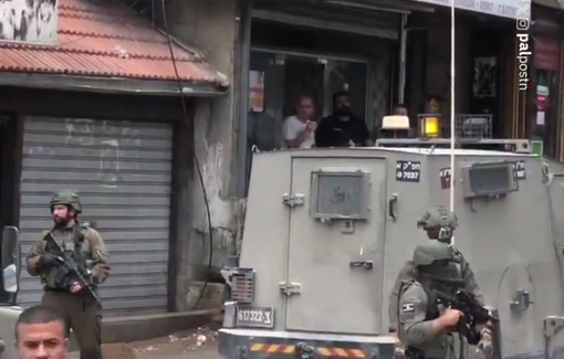Thumbnail preview image for the video titled: The evacuation of a Palestinian child who suffered from suffocation causing by Israeli tear gas in the streets of Nablus