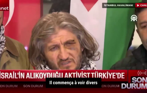 Thumbnail preview image for the video titled: Testimony of an abducted and torture Turkish activist of the Global Sumud Flotilla after his release