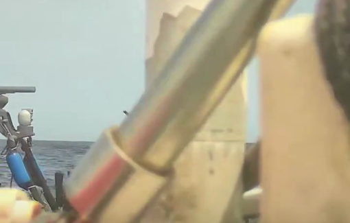 Thumbnail preview image for the video titled: Israeli aval forces storming one of the Global Sumud Flotilla ships and pointing weapons at the humanitarian activists on board