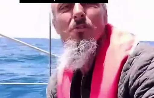 Thumbnail preview image for the video titled: New Zealander Julien Blondel recording as the boats are surrounded and illegally boarded by the Israeli vessels