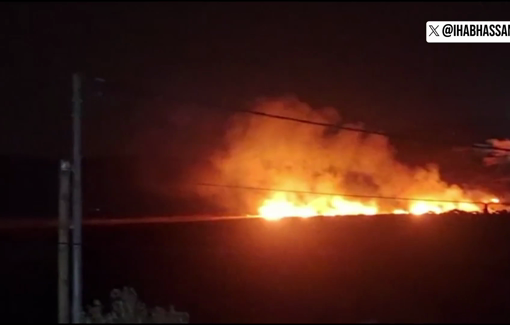 Thumbnail preview image for the video titled: Dozens of Israeli settler attacked the village of Al-Mughayyir, burning olive fields