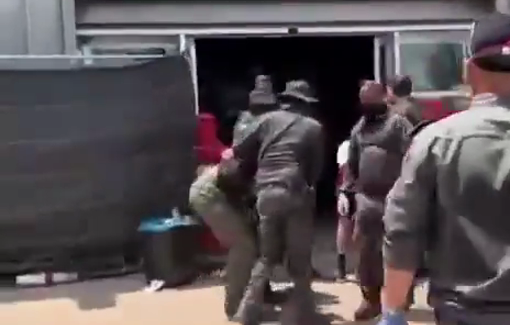 Thumbnail preview image for the video titled: Footage shows Israeli forces physically abusing activists from the Global Sumud Flotilla in Ashdod Port