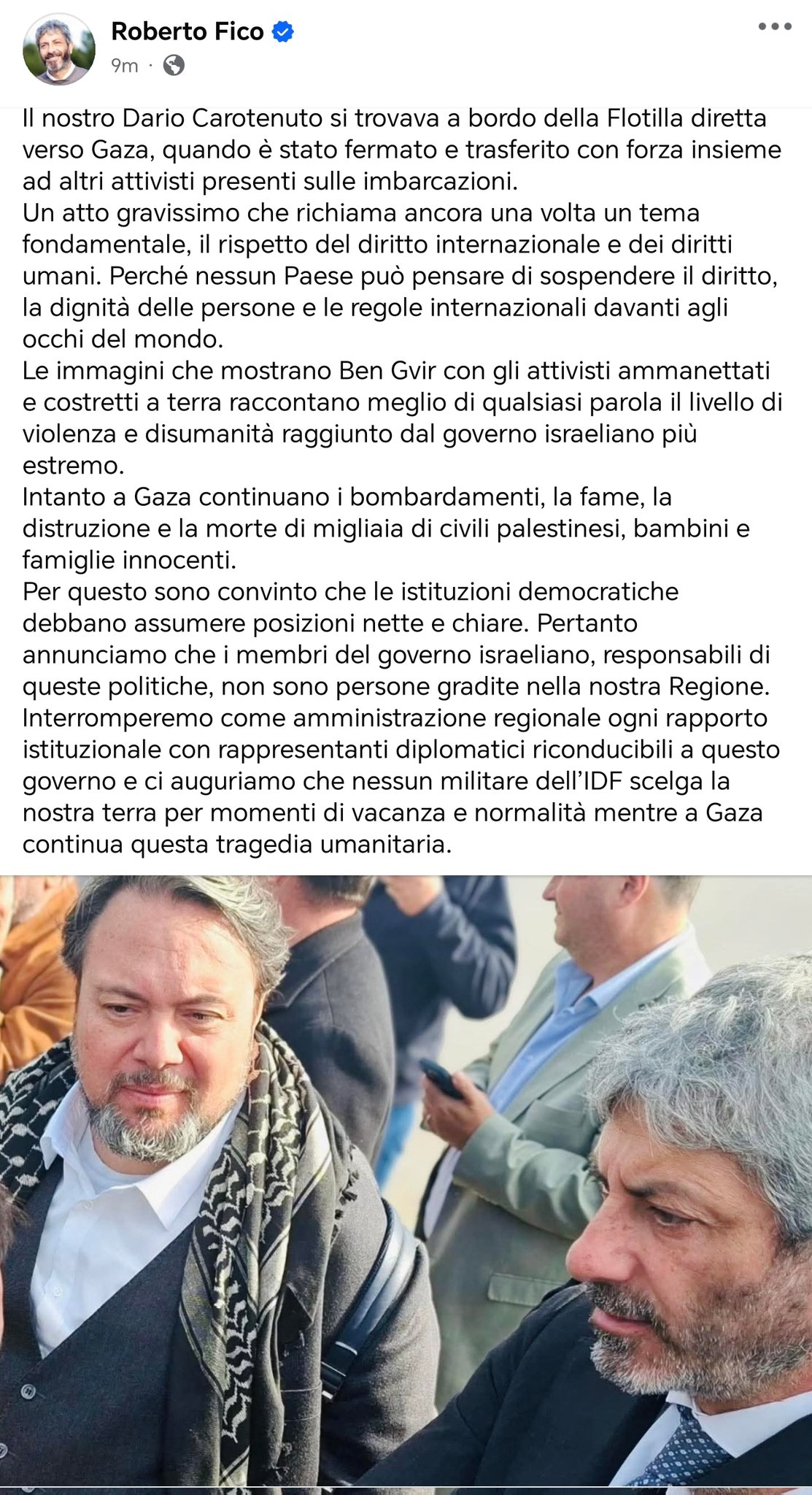 Thumbnail preview image for the video titled: President of the Campania Italian region just announced the suspension of any diplomatic relations with Israel