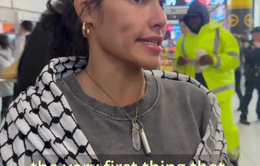 Thumbnail preview image for the video titled: US activist Mea Marie recounts the torture inflicted by Israeli forces on military ships and in Ashdod port