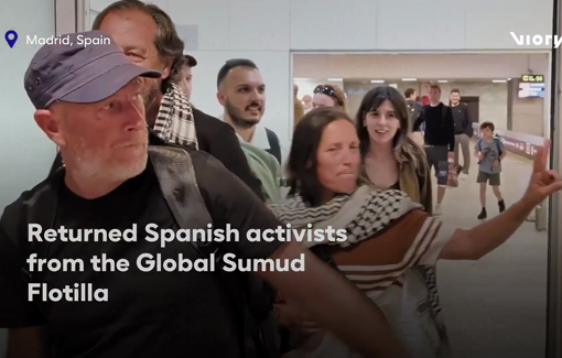 Thumbnail preview image for the video titled: Spanish Flotilla activists: “They were breaking bones, sexually abusing the kidnapped women and attacking people with tasers” Spanish Flotilla activist said.