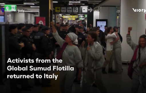 Thumbnail preview image for the video titled: Italian Gaza flotilla activists : '24 hours of abuse, torture, sexual harassment, tasers and beatings'!