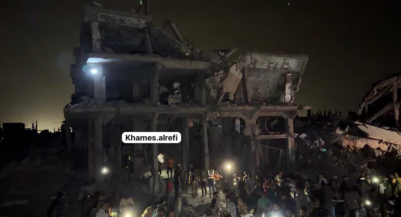 Thumbnail preview image for the video titled: Extensive destruction of a residential building in North Gaza after Israeli bombing