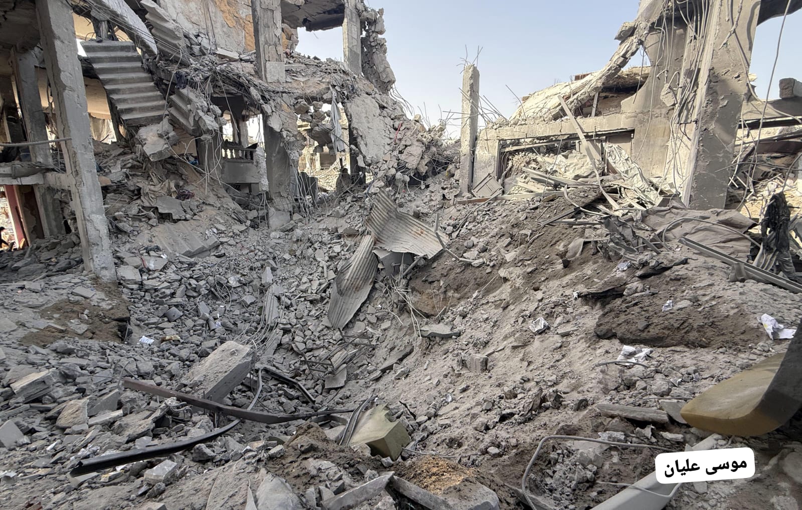 Thumbnail preview image for the video titled: Residential block destroyed by Israeli bombing of Al-Faluja area