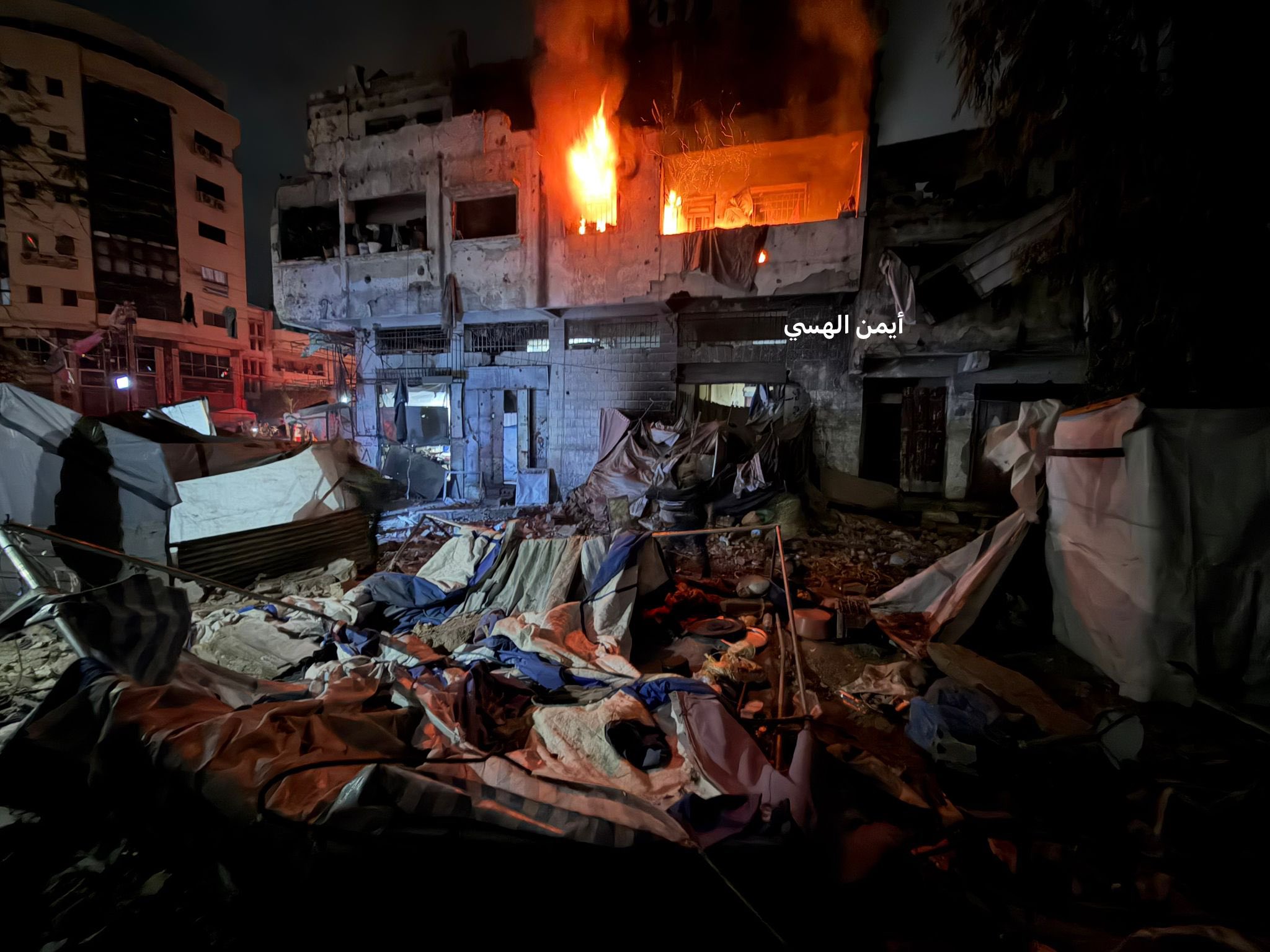 Thumbnail preview image for the video titled: Israel destroys home and nearby tents in night massacre on Eid al-Adha