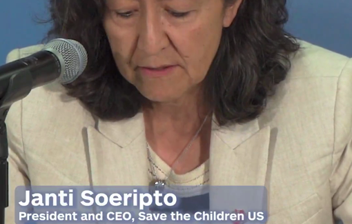 Thumbnail preview image for the video titled: CEOs of Oxfam America, Save the Children and Refugees Intl at the UN: the ceasefire is failing