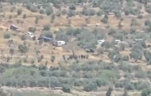 Thumbnail preview image for the video titled: Israel forces abducted at least one Palestinian this morning during a pogrom by Israeli settler militias on sheep herders near the village of Madama