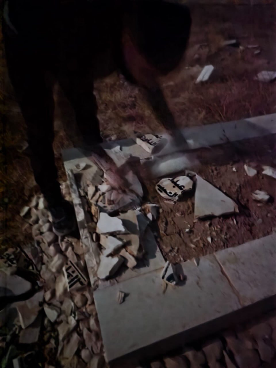 Thumbnail preview image for the video titled: Settlers smash gravestones in Muslim cemetery near Bethlehem