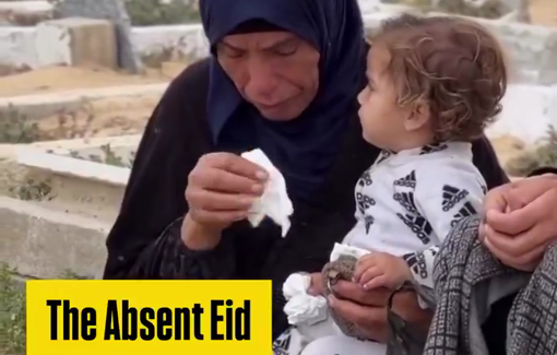 Thumbnail preview image for the video titled: Parents and children dedicate Eid al-Adha by mourning their loved ones killed by Israel