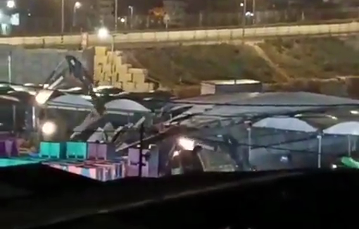 Thumbnail preview image for the video titled: Israeli forces demolished commercial shops in the central vegetable market in the town of Beita