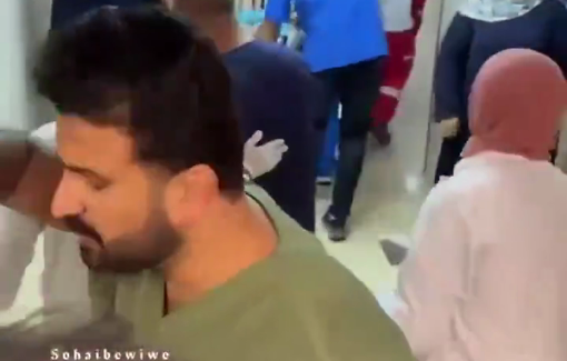Thumbnail preview image for the video titled: Arrival of the infant injured by the Jews occupation gunfire in the Wadi al-Hariya area of Hebron to Alia Governmental Hospital, Sohaibewiwe