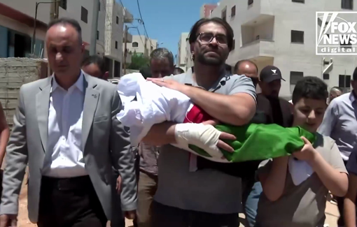 Thumbnail preview image for the video titled: Mourning 7-month-old Sam Fahd Abu Haykal killed on Friday by Israeli soldiers gunfire in Hebron